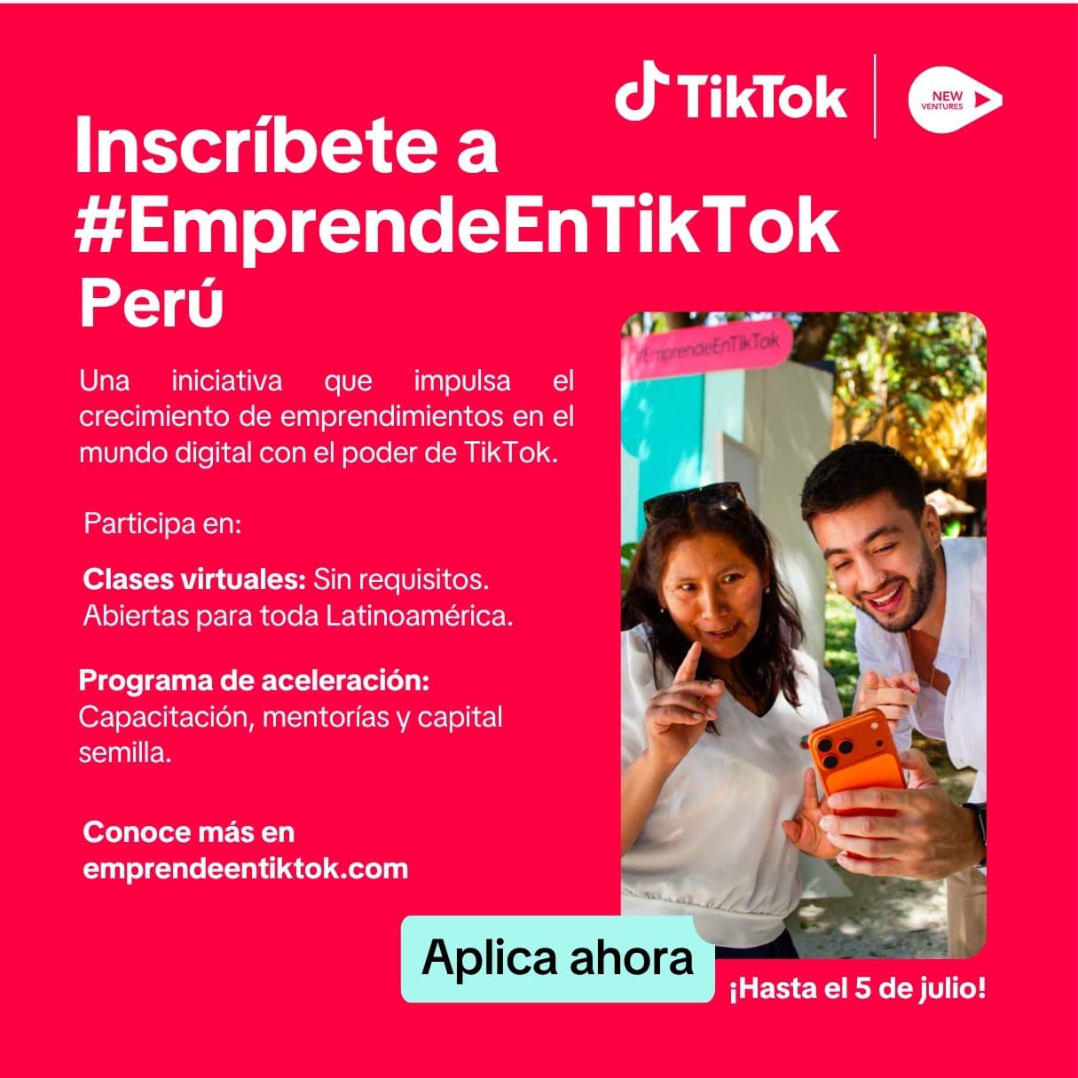 Charla gratuita: Conoce sobre Emprende en Tiktok